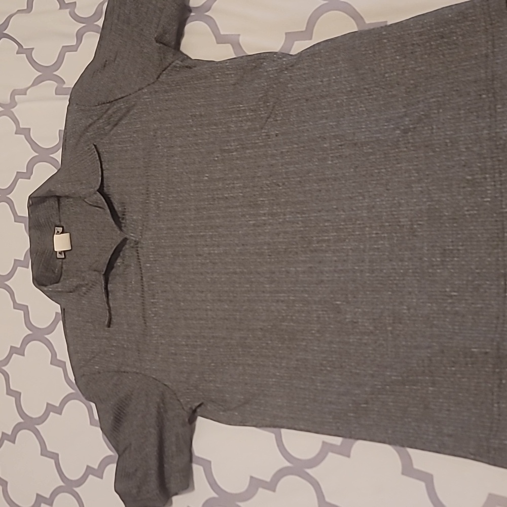 Ymla Fitted Gray Textured Polo Muscle Club Shirt Men's Size M